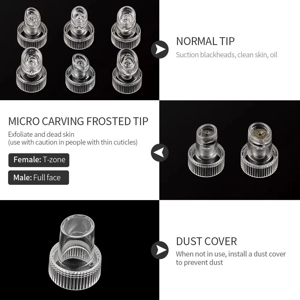 Wholesale Replacement Head 9pcs for H202 Water Oxygen Generation 2 Hydro Dermabrasion Plastic Tips jet Peel Hydrafacial Sets