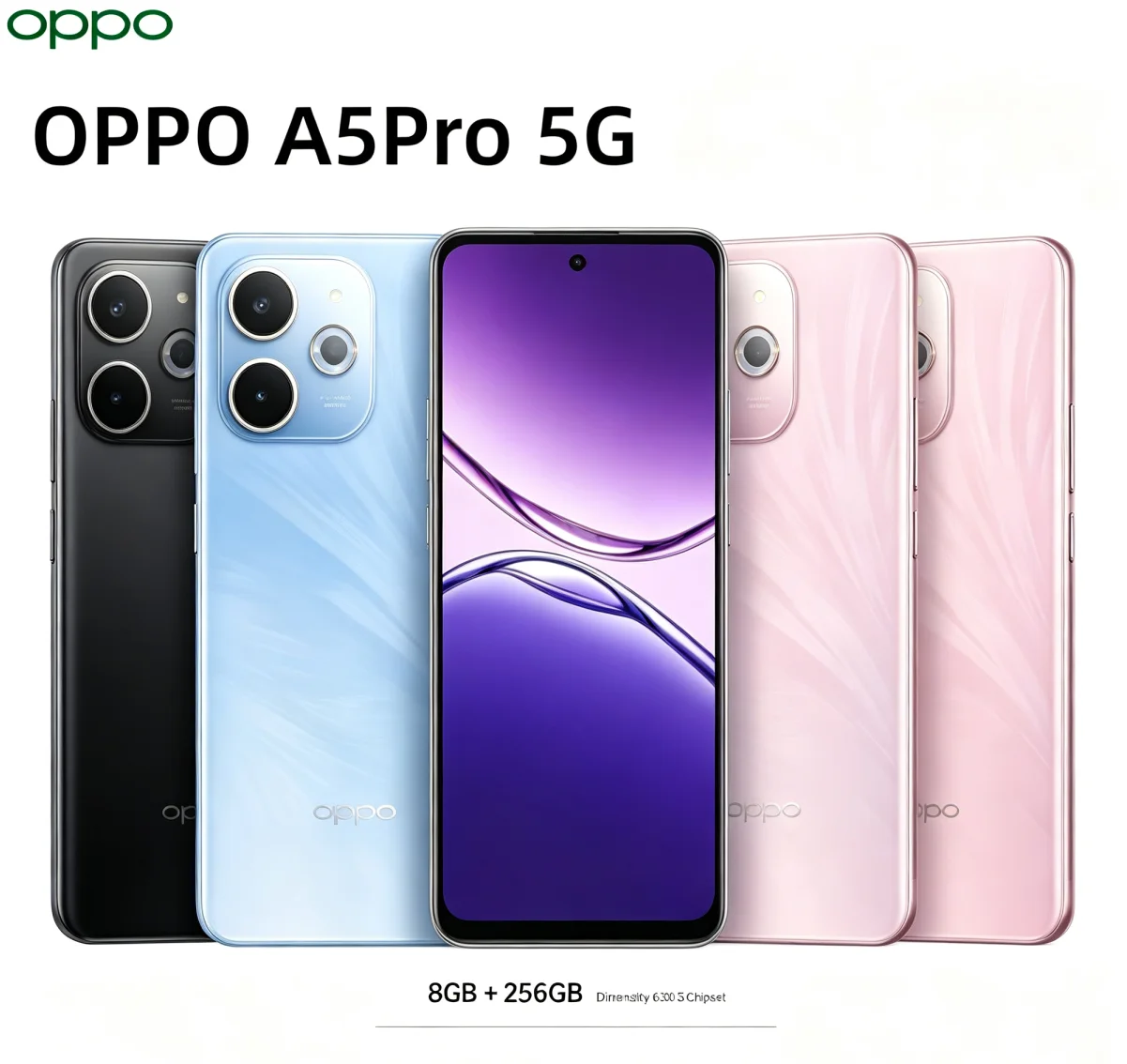 Top Rated 2026 OPPO A5Pro Brand New Unlocked Smartphone 8+256GB Memory Dual‑SIM Card 6.5‑Inch HD+ Waterdrop Screen Helio P35