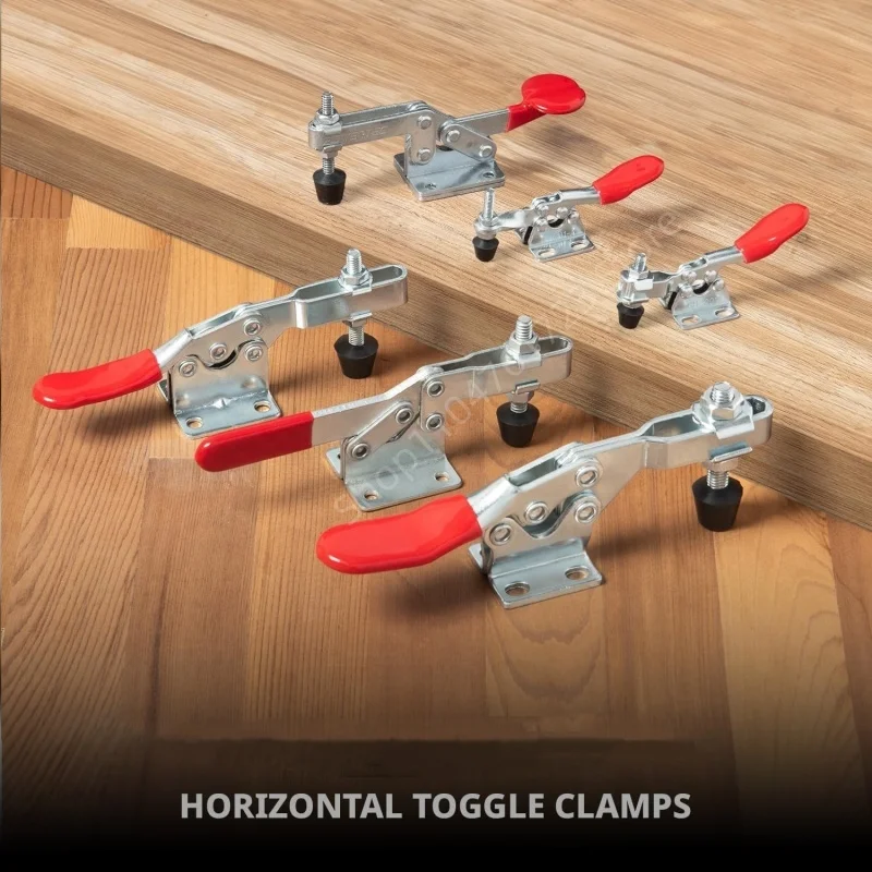 2Pcs Quick Release Horizontal Clamps Locking Lever Fastener Hand Tool Woodworking Clip GH-201/201A/201B/201C/225D Fix Clip Tool