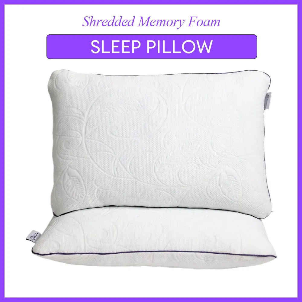 Shredded Memory Foam Pillows for Sleeping Adjustable Bed Pillow with Removable Cover