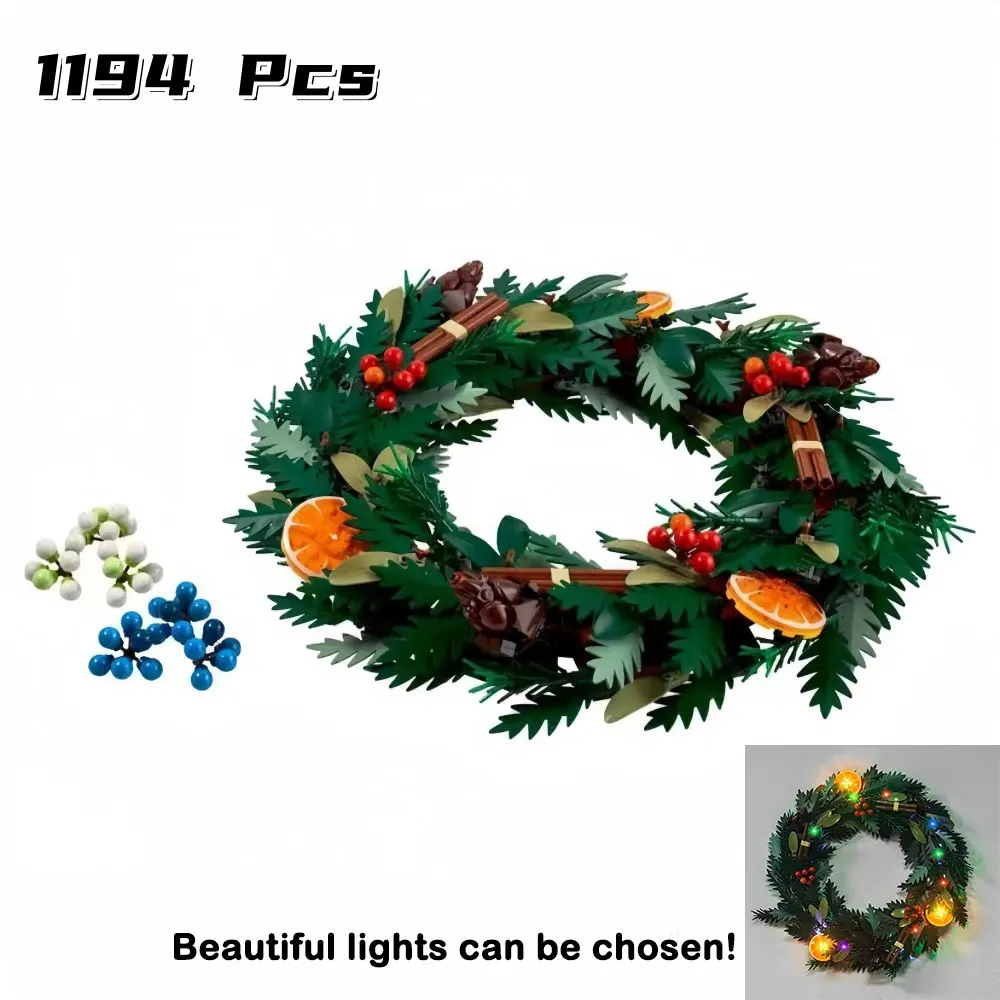 2024 1194Pcs Creator Wreath Flowers Model 10340 Home Decoration Assembly Bricks Sets Building Blocks Adult Toys Christmas Gifts