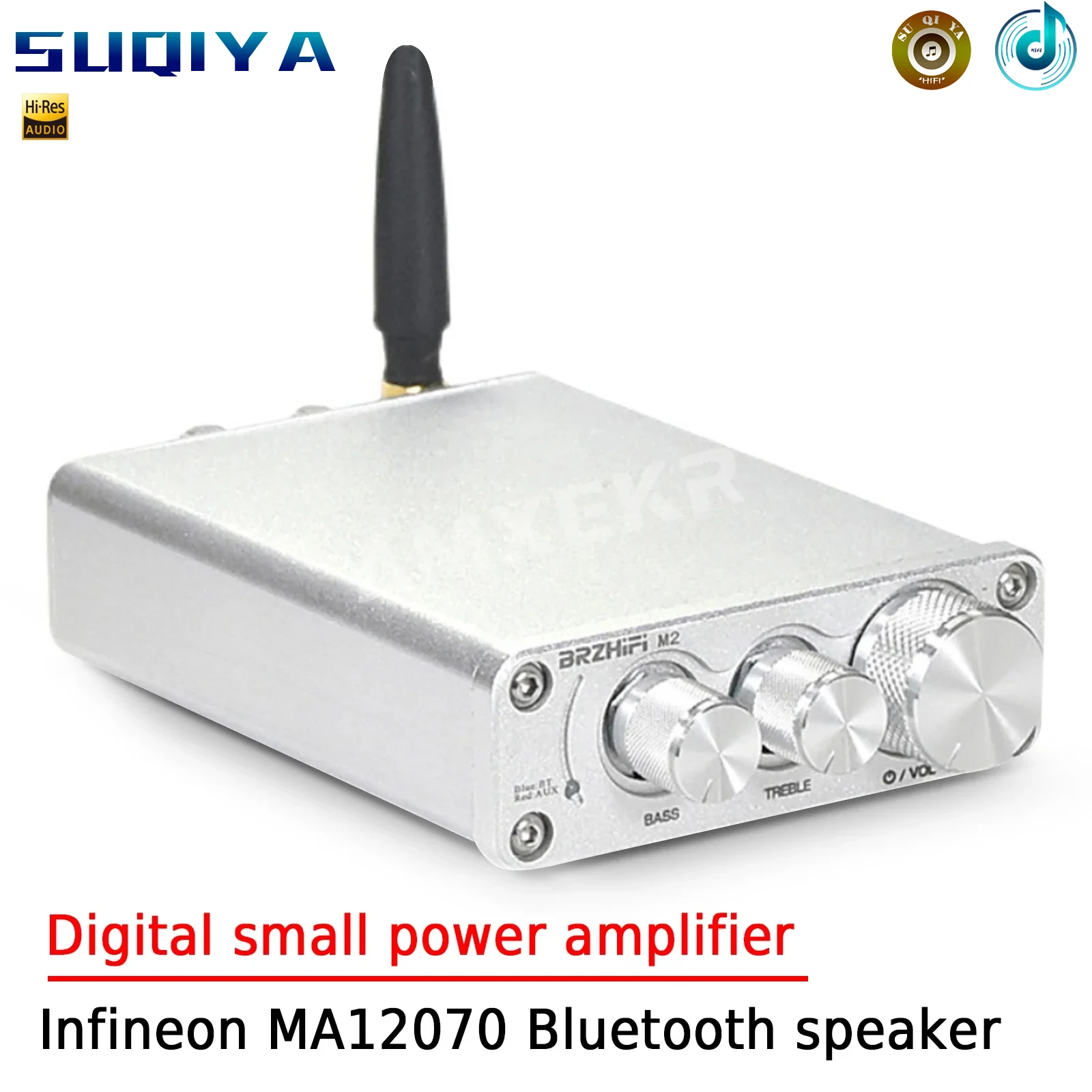 

AMXEKR Infineon MA12070 Digital Small Power Amplifier Desktop Desktop Computer Heavy Bass Home Bluetooth Speaker