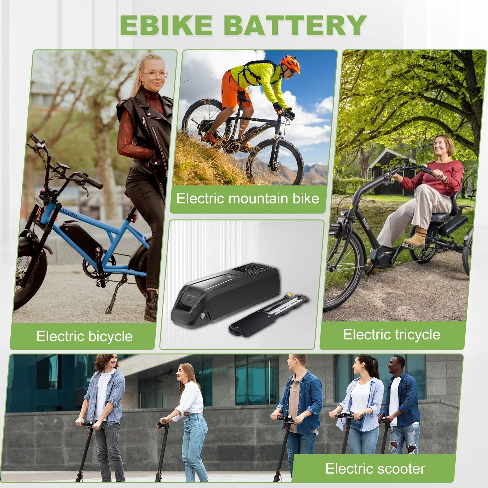 36V 48V 52V Hailong Ebike Battery with Charger Full Capacity 10Ah 15Ah 20Ah Powerful 18650 Lithium Battery Pack Free Shipping view 8