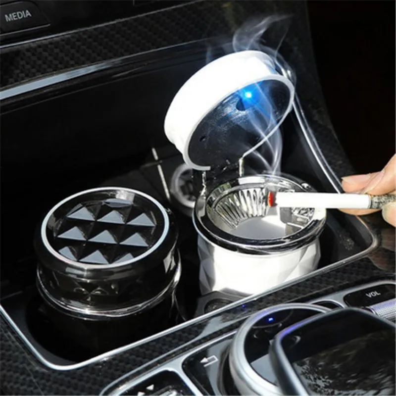 

Car,Caravan,Car Ashtray With LED Light,Car Trash Can,Portable Hanging Ashtray,For Car Cup Holder,Home,Office And Travel Supplies
