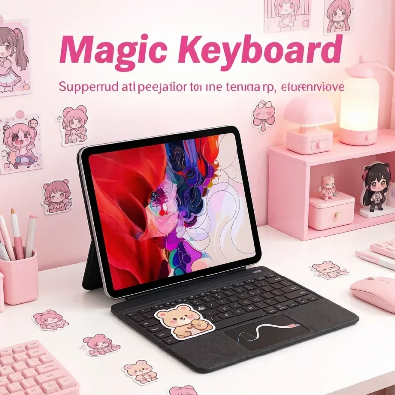 IPad Air 11 M3 Air 10.9 11 2024 Pro 11 4º 5º Pogo Pin Capa de teclado inteligente com trackpad Teclado Ipad 키보드