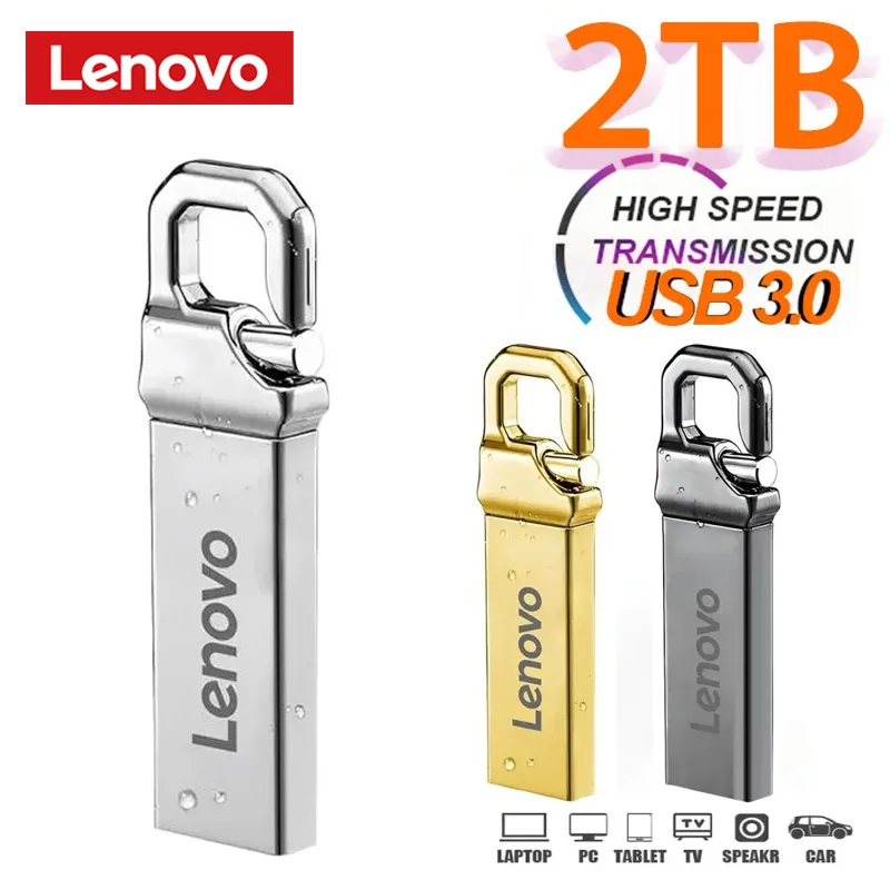 Lenovo Original 2TB USB 3.1 Flash Drive High-Speed Pen Drive 1TB Metal Waterproof Type-C USB Memory For Computer Storage Devices