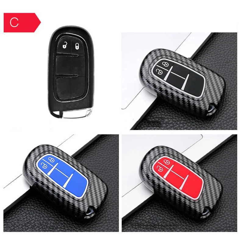 Carbon fiber Silicone Car key Cover Case For JEEP Grand Cherokee WK2 Renegade Compass Cherokee KL 2015 2016 2017 2018 2019 2020