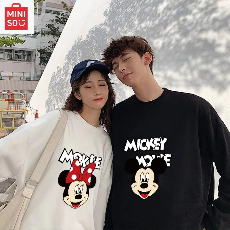 

MINISO collaborates with Disney Mickey Mouse print hoodies for long-sleeved loose cartoon casual men and women