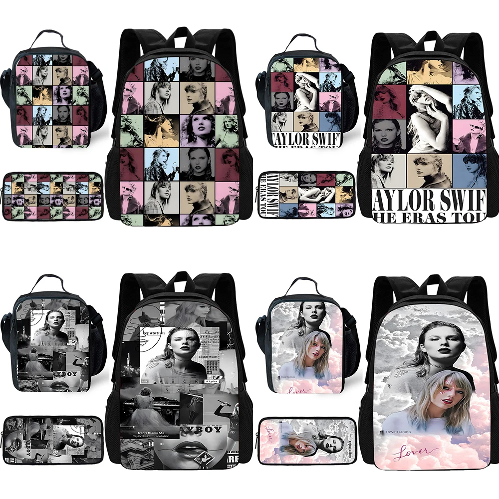 Hot Singer Child School Backpack T-Taylors with Lunch Bags Pencil Bags Torby szkolne dla chłopców S-Swifts Girls Najlepszy prezent