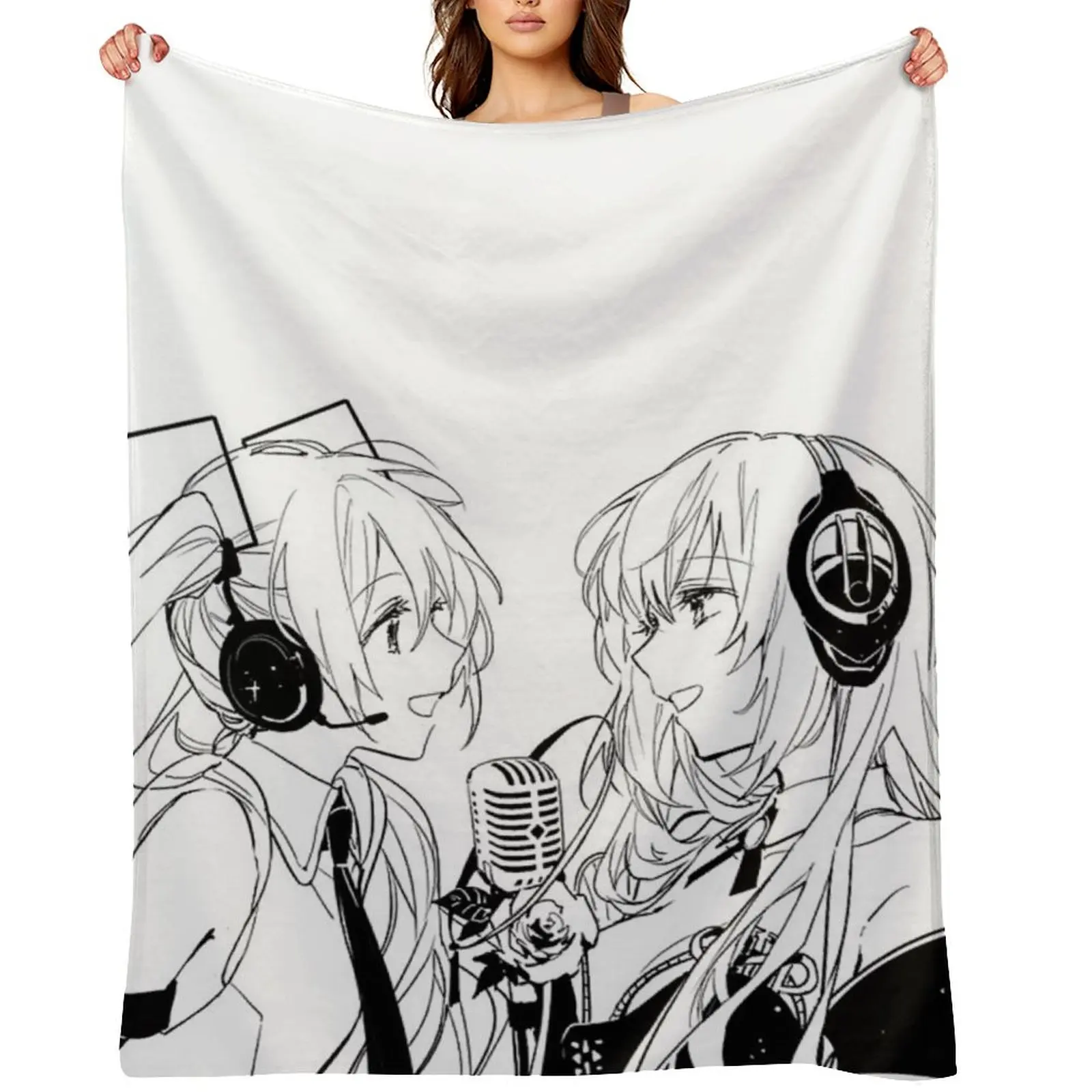 A Moment of Song: Miku and Luka Throw Blanket Tourist Retros Picnic Blankets
