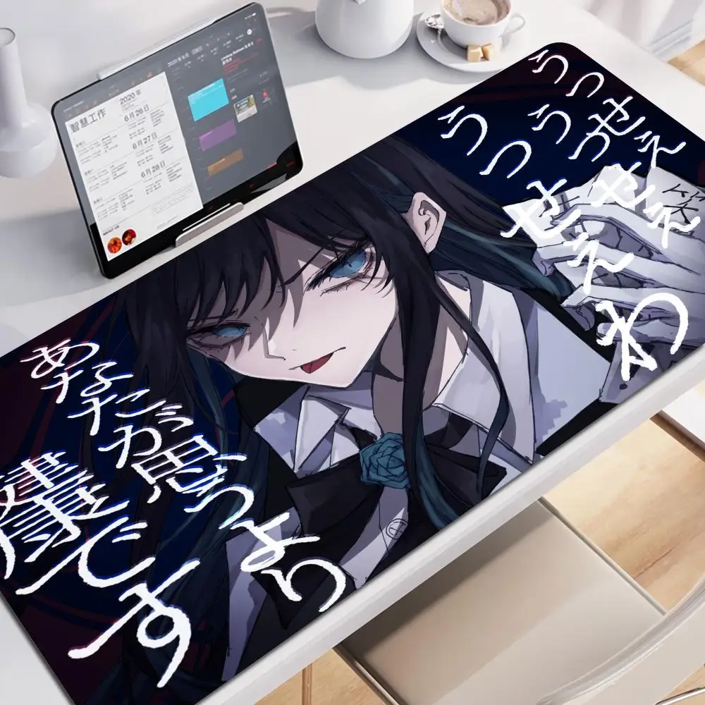 Singer A_ado 900x400 Rubber Lock Edge Mouse Pad Super Big Computer Desk Mat Offices Accessories Virtual Idol Kawii Keyboard Pad