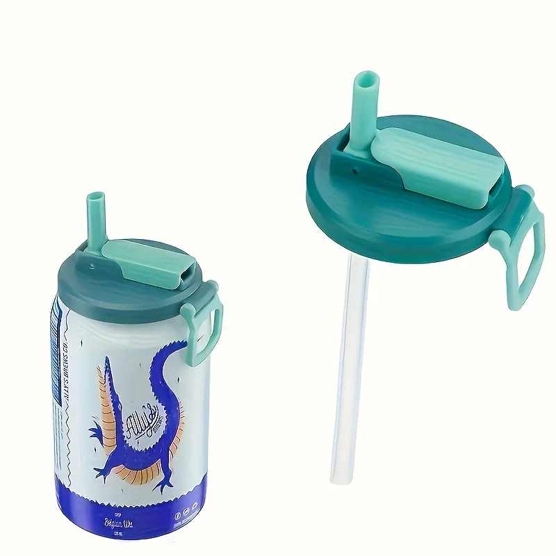 Wiederverwendbare Softdrink-Dosendeckel in vier Farben, geeignet für Getränke, Säfte und Softdrinks, und mit Strohhalmen ausgestattet.