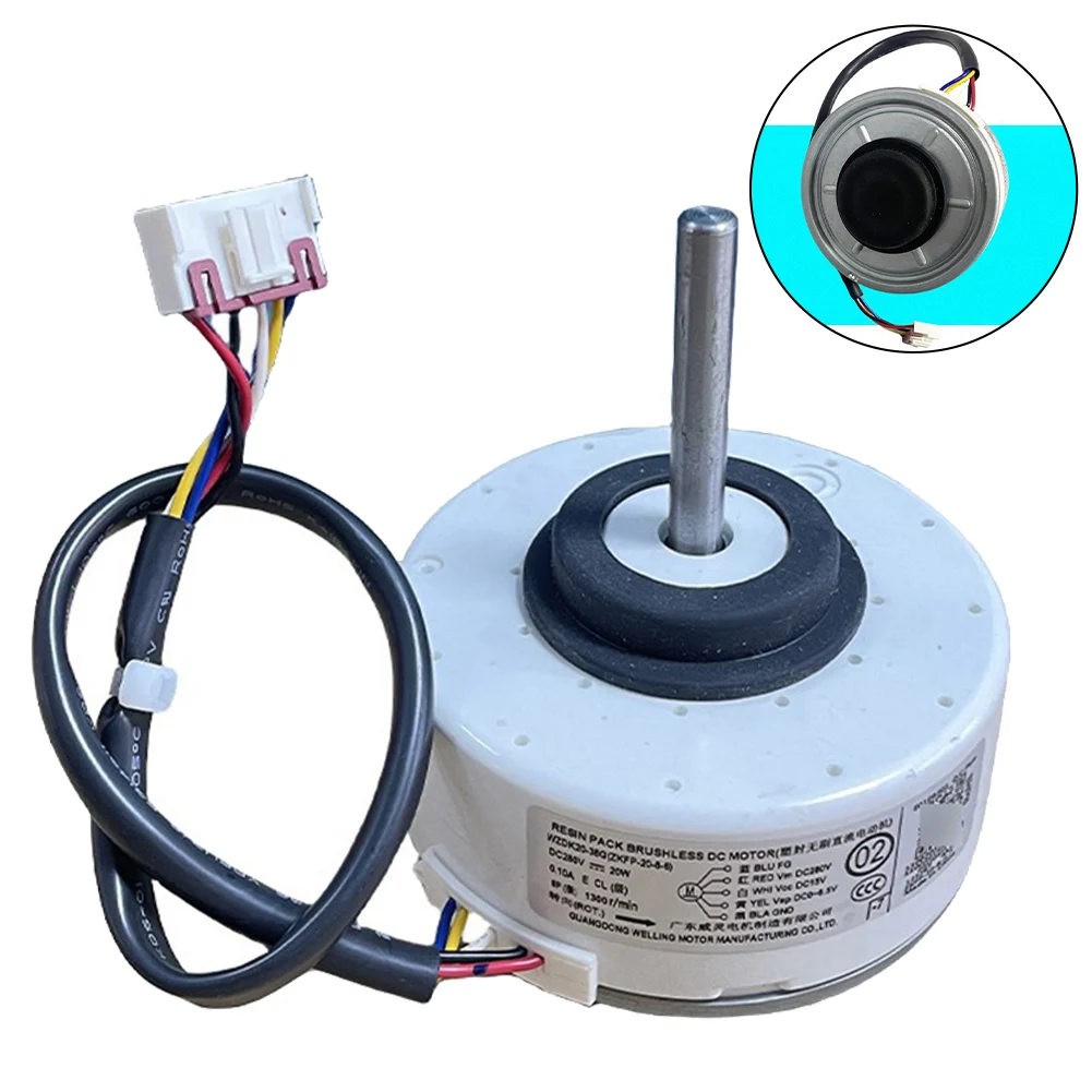 1pc 1300r/min For Midea Inverter Air Conditioner Motor 20W WZDK20-38G (ZKFP-20-8-6) Brushless Robust Specifications Tools