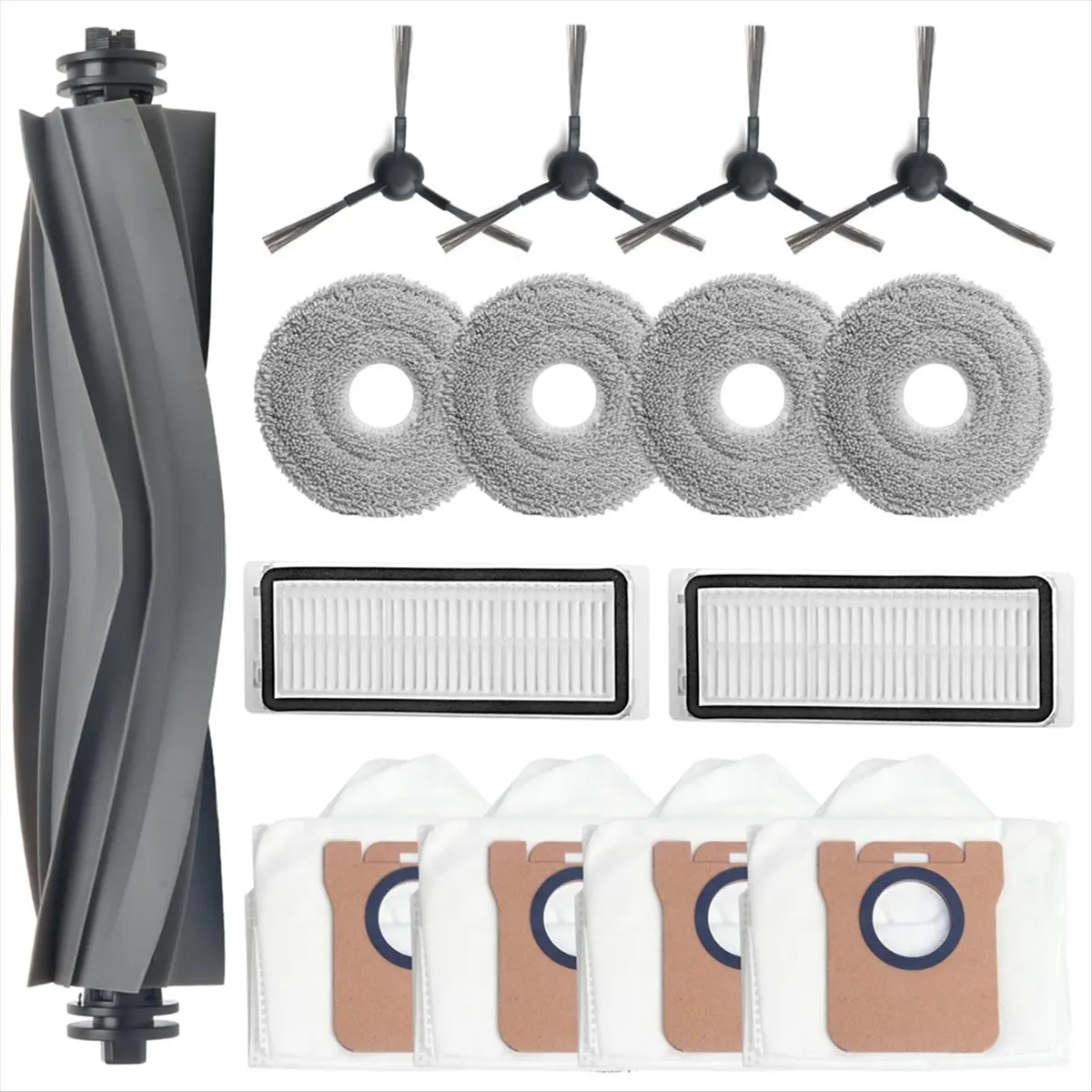 [Greatitem]Replacement Parts for L20 Ultra / L30 Ultra Robot Vacuum Cleaner,Main Brush,Dust Bags,Mop Pads, HEPA Filters
