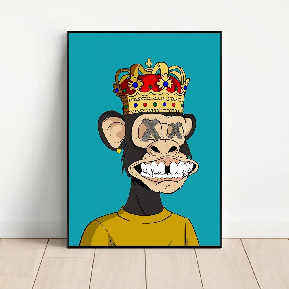 القرد Bayc Hype Ape ملصق كرافت نادي بار ورقة خمر ملصق جدار الفن اللوحة غرفة نوم دراسة ملصقات