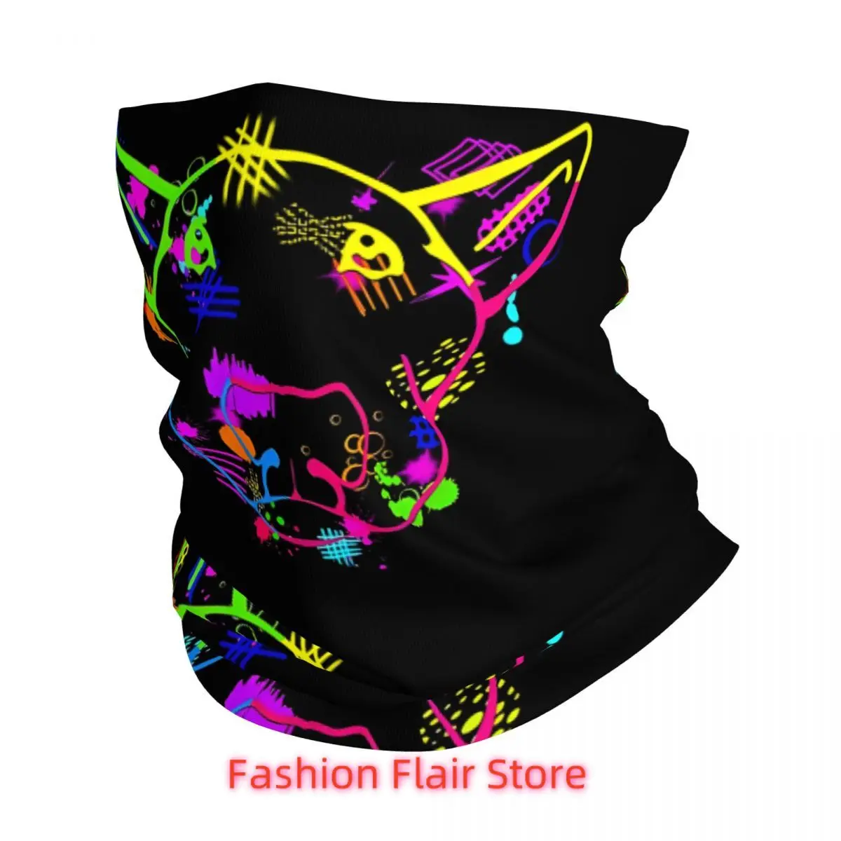 Neon Bullterrier Splash Bandana cuello polaina impreso pasamontañas envoltura bufanda multifuncional ciclismo correr para hombres adultos