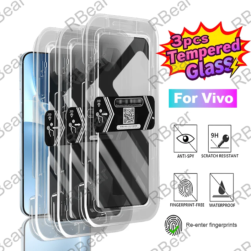 

3Pcs for VIVO X300 Pro Dust-Free Chamber Anti-Peep Film, Dynamic Grating Privacy, High Sensitivity, Anti-Fingerprint Bubble-Free
