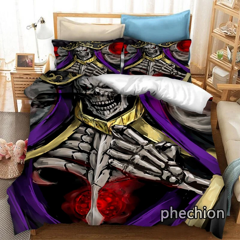 Imagem -02 - Phechion Anime Overlord 3d Impressão Conjunto de Cama Capas Edredon Fronhas um Pedaço Consolador Conjuntos Roupas Cama K424