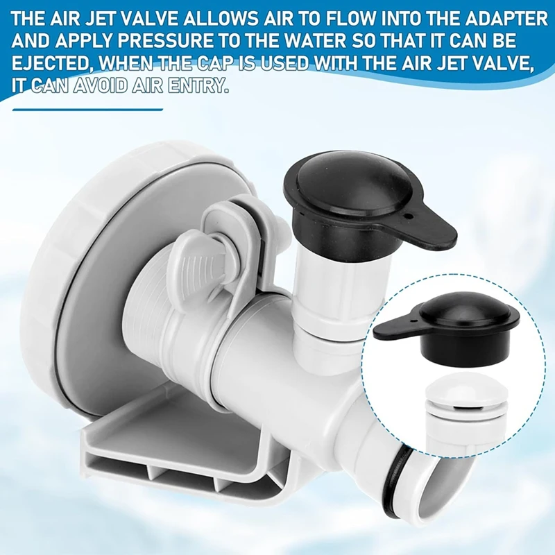 Клапан пневматического распылителя 12363 12373 и колпачок клапана пневматического распылителя подходят для впускного отверстия бассейна Intex, совместим с 26165EH, 26167EH