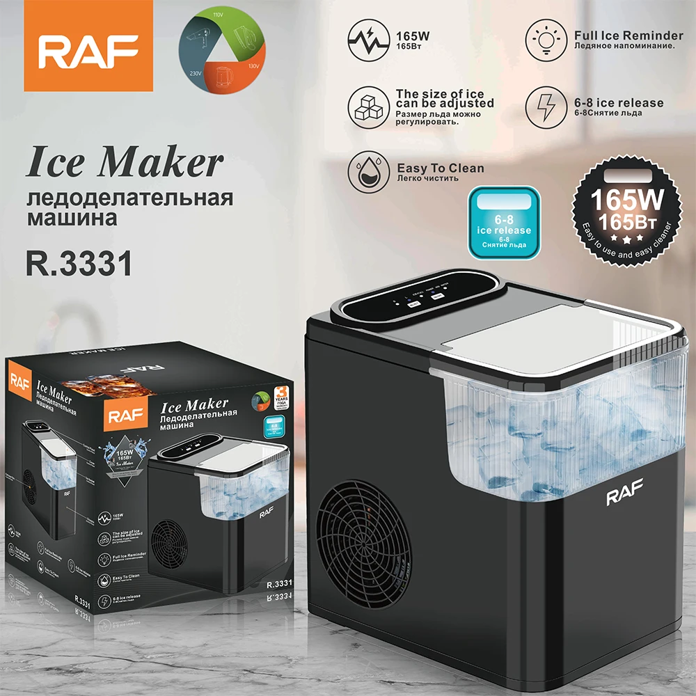 RAF New Automatic Fast Self Cleaning Countertop Ice Cube Maker Ice Machine 24H Counter Top Ice Maker For Home, Office, Bars