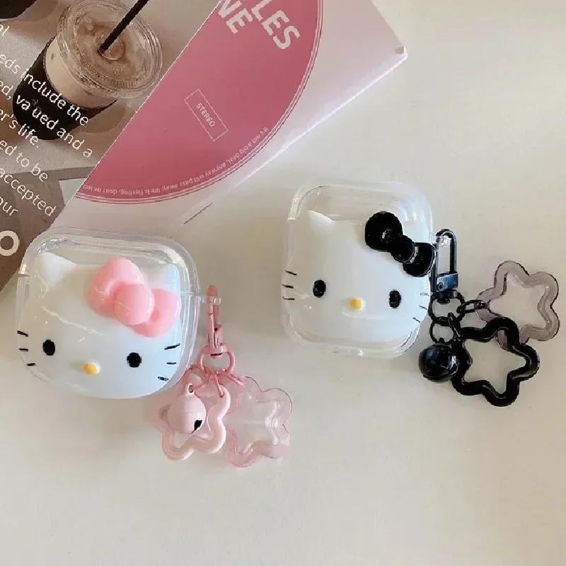 تنطبق Hello Kitty حافظة حماية airpods pro2 كرتونية من الجيل 2/3 لسماعات Apple Bluetooth حافظة شحن واقية