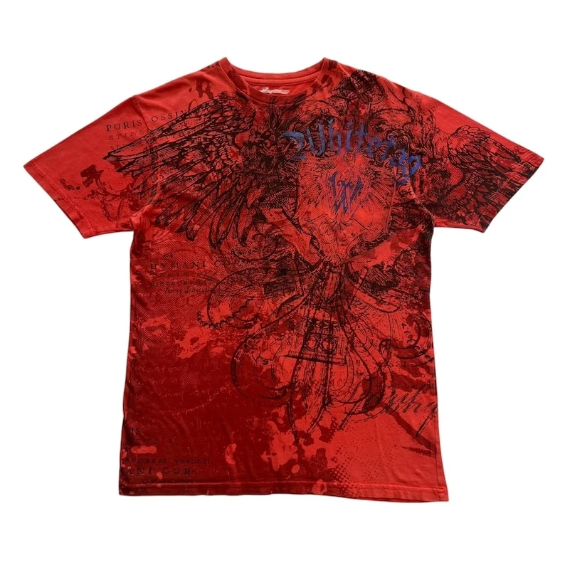 

Whitetag Cross Wing Grunge Cyber ​​Y2K Style T-Shirt Hip Hop Cotton Summer Fashion Men's Short Sleeve