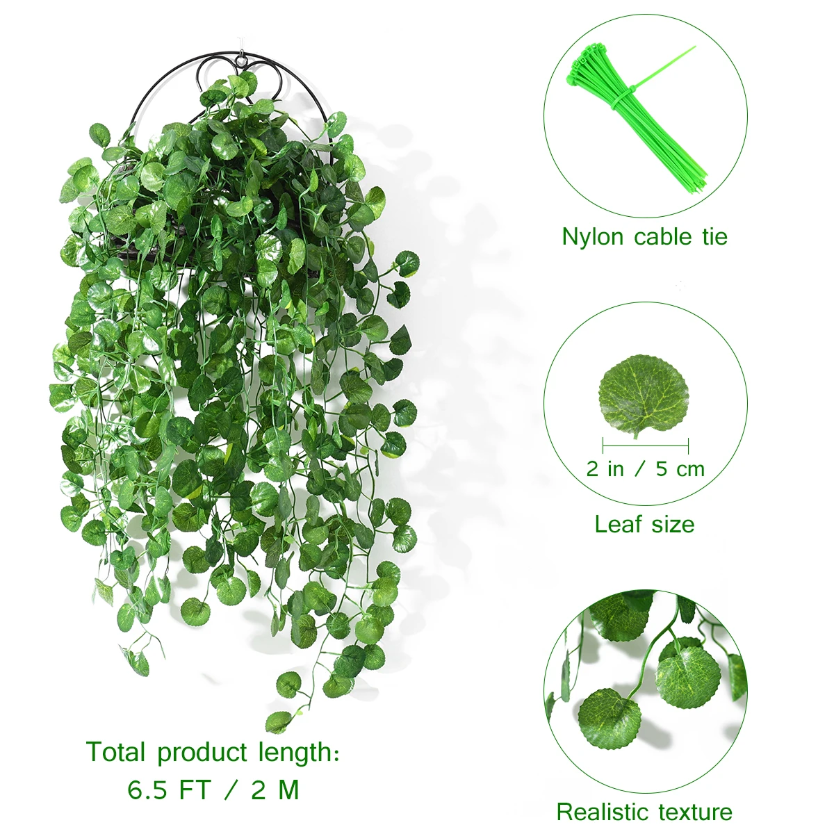 

Household Office Flowers Garland for Decoration Hanging Artificial Plant Green Party Decorations