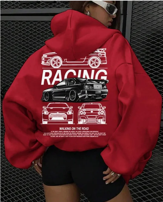 

Новинка 2025, мужская гоночная толстовка с принтом, повседневная толстовка с круглым вырезом и длинными рукавами, осенний спортивный топ, уличная одежда для фитнеса