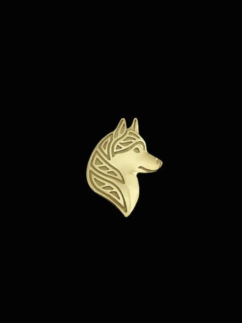 Trendy Siberian Husky Profile Dog Brooches