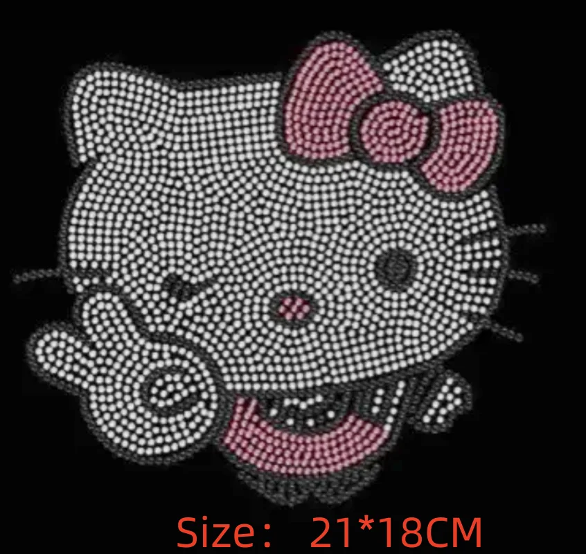 Lovely Cat design stone hot fix rhinestone transfers iron on rhinestone transfer designs  hot fix rhinestone applique