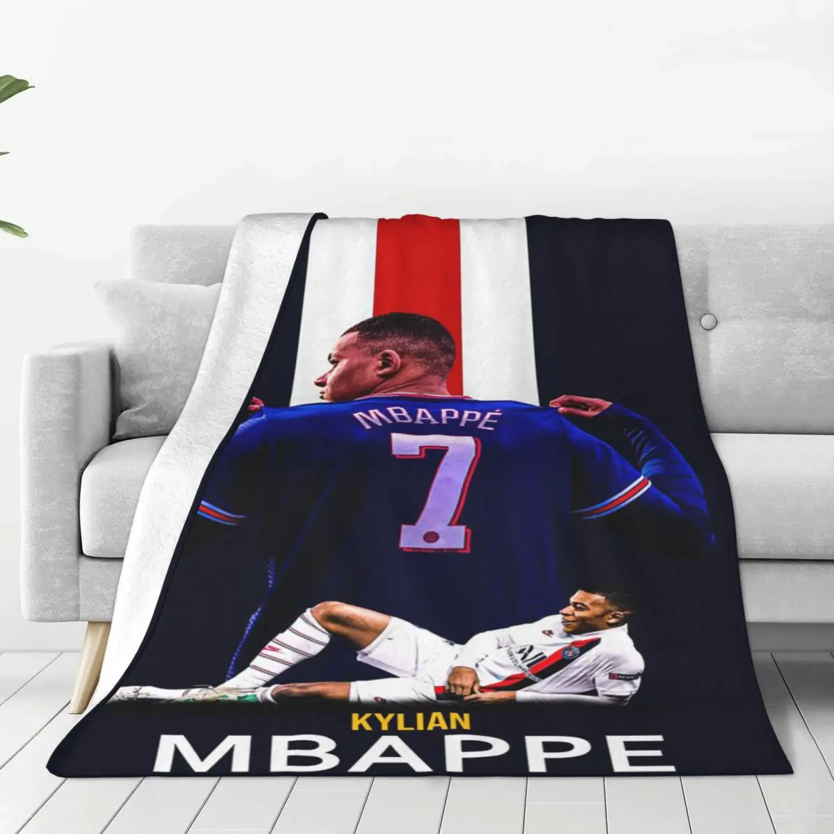 Football KM Mbappe Blankets Ultra-Soft Fleece Comfortable Present Soccer Throw Blanket Bedspreads