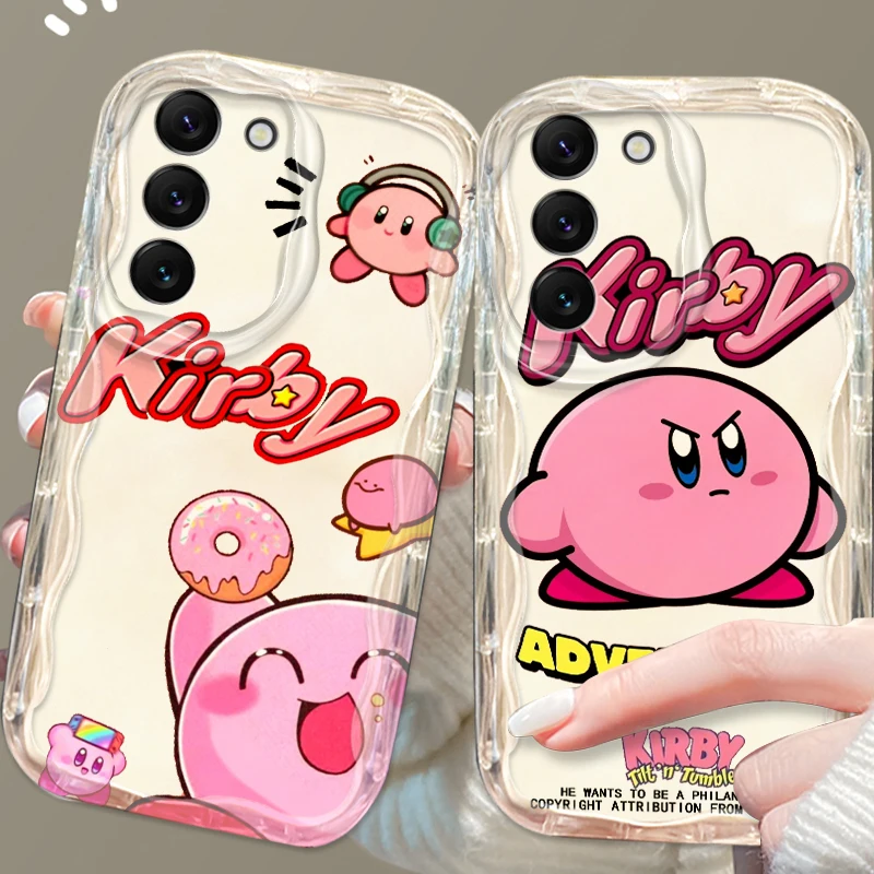 Cartoon K-Kirbyes Cute Art For Samsung S24 S23 S21 S20 Ultra Plus FE A73 A72 A71 A51 A31 A05S A05 A04 5G Wave Oil Cover image 2