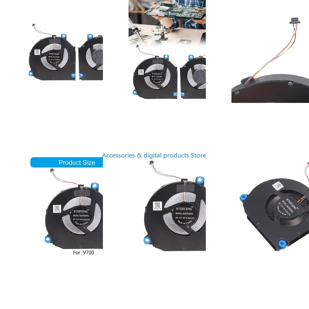 77JD High Efficiency Heat Sink Fan Noise Reduce for Hunter V700 FRD9 Laptop Cooling