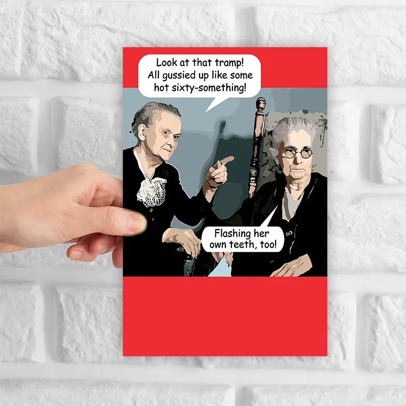 1 pc Creative and interesting greeting cards, birthday gifts for family and friends, conversation between two artists.