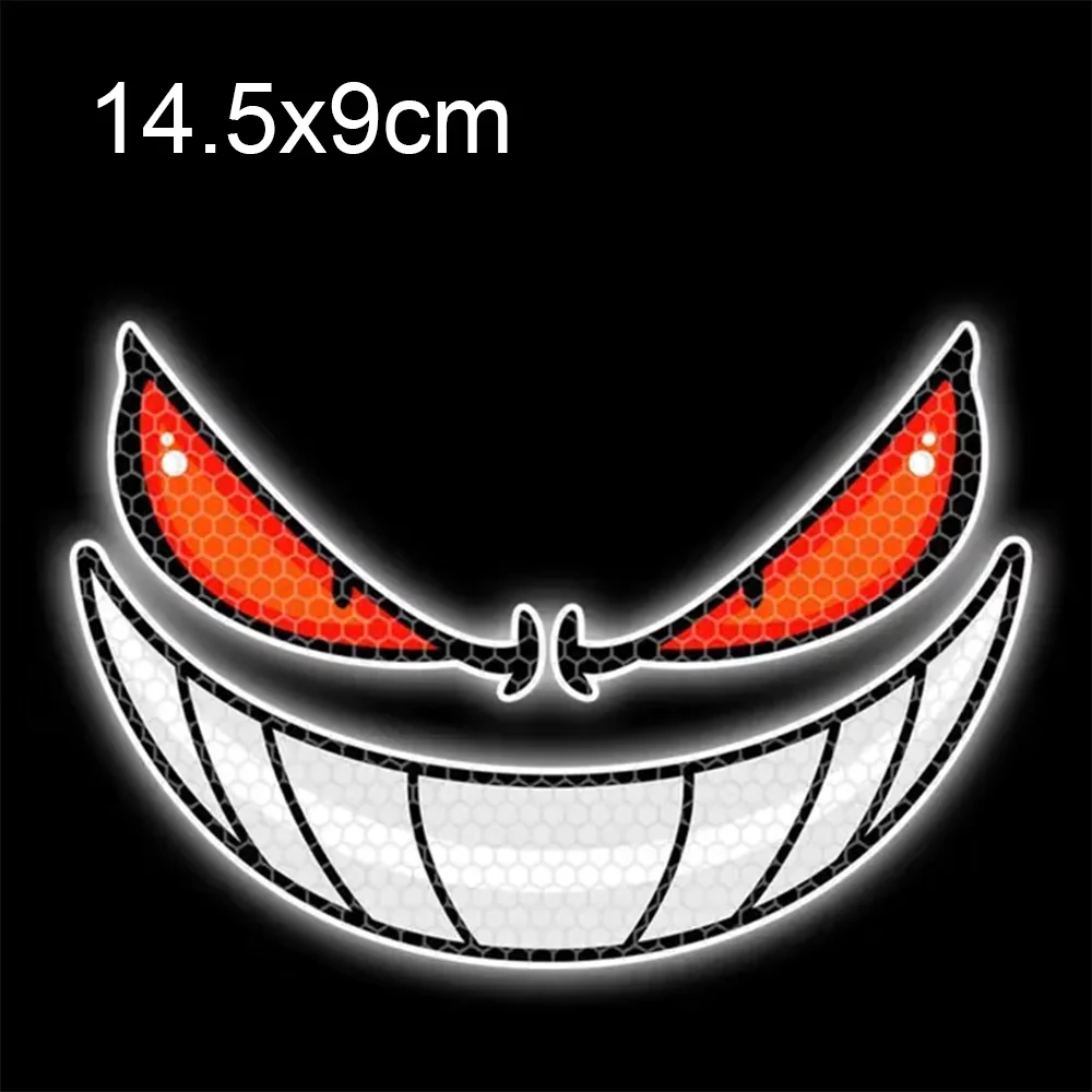 ملصقات جسم الدراجة النارية، ملصق تزيين لرأس الدراجة الكهربائية، عيون الشيطان، جو الهالوين، ملصق عالمي لدراجة نارية السيارة #5
