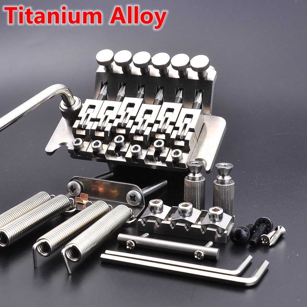 6 Strings Titanium Alloy Tremolo System Bridge with Stainless Steel Block High Quality Guitar Bridge