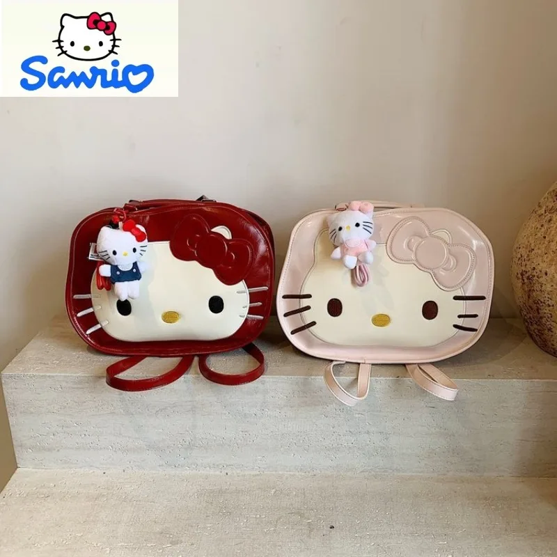 Sanrio Fashion Cartoon Hello Kitty High Quality PU Storage Backpack for Women Cute Large Capacity Versatile Handbag