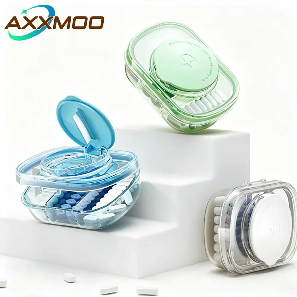 1PCS Pill Cutter Box Portable Drug Box Tablet Cutter Splitter Medicine Pill Holder Pill Cutter Box