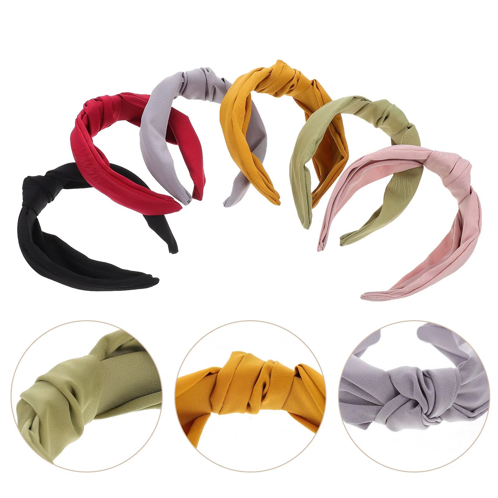 

6Pcs Elegant Butterfly Knot Headbands Comfortable Hair Tying Accessories for Daily Use Simple Style Girl Hairbands