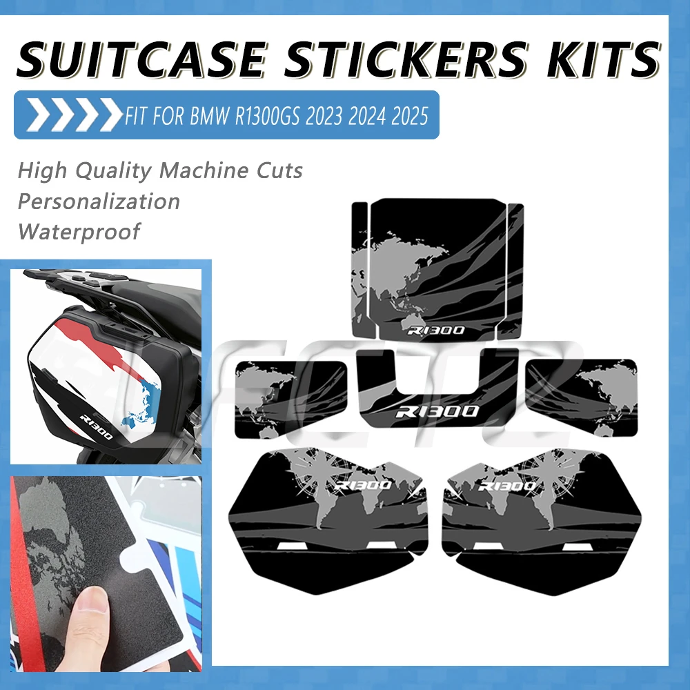 Motorcycle Trunk Luggage Suitcase Stickers Top Box Side Case Decoration Decals kit Fit for BMW R1300GS R1300 GS GS1300 2023 2024