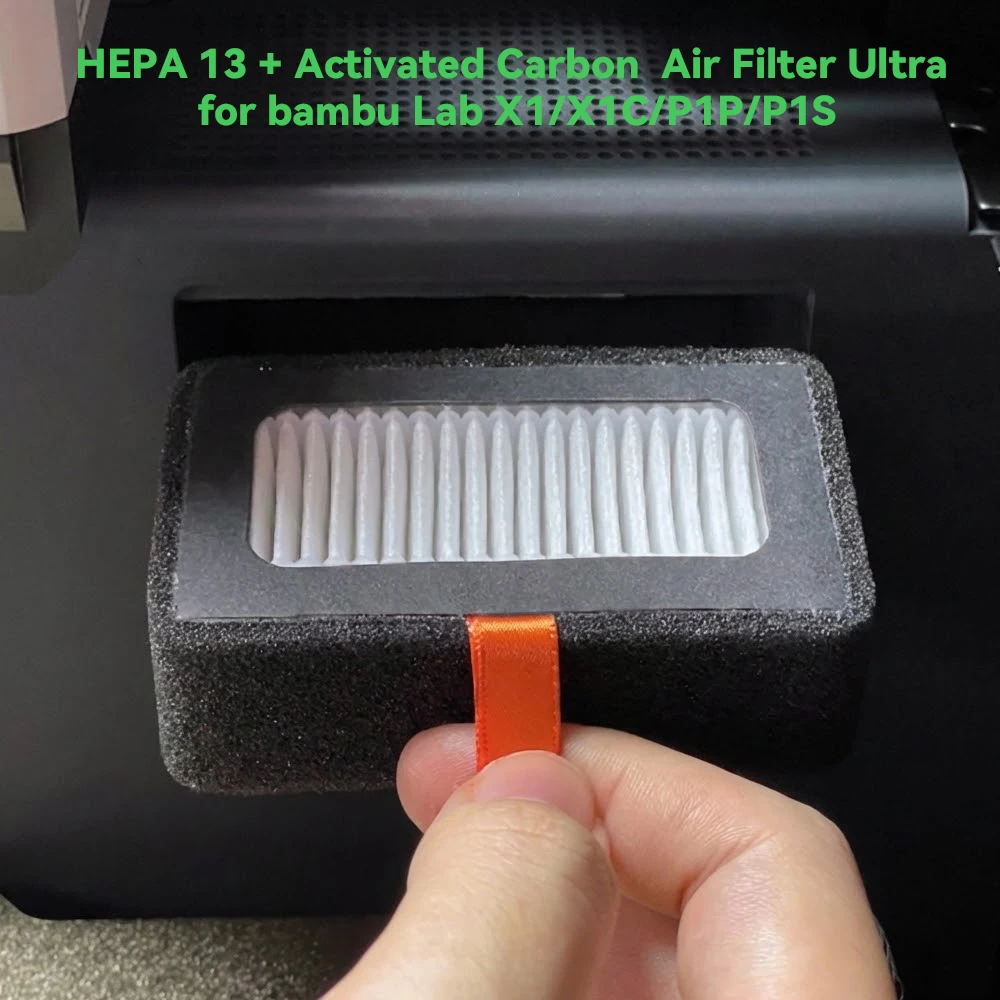 For Bambu Lab X1/X1C/P1P/P1S HEPA 13 + Activated Carbon Air Filter Ultra Activated Carbon Layer And Durable For 3D Printer Parts