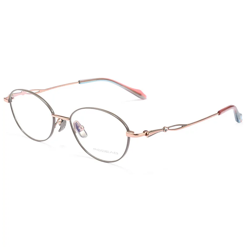 TFTB high-end Luxury Pure Titanium Women's Glasses Ultra-light Stylish Oval Small Face Optical Prescription Eyeglasses Frame M81