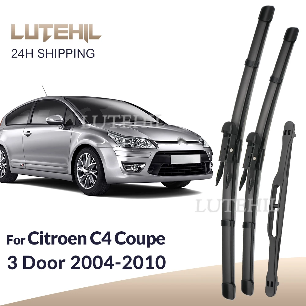 

Стеклоочиститель LUTEHIL для Citroen C4 Coupe, 3 двери, 2004-2010 2005 2006, стеклоочиститель, передние и задние щетки, лобовое стекло, окно 28 "+ 24" + 7"