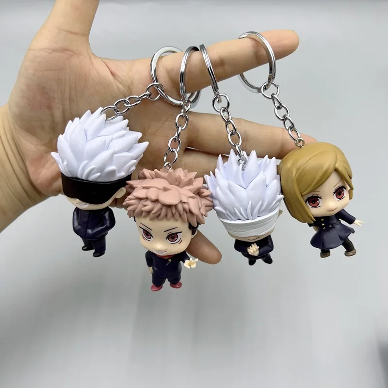 Random 1pcs Ujutsu Kaisen Fushiguro Megumi Gojo Satoru Toge Japanese Anime Figure Mobile Phone Charms Keychain Strap Keyring