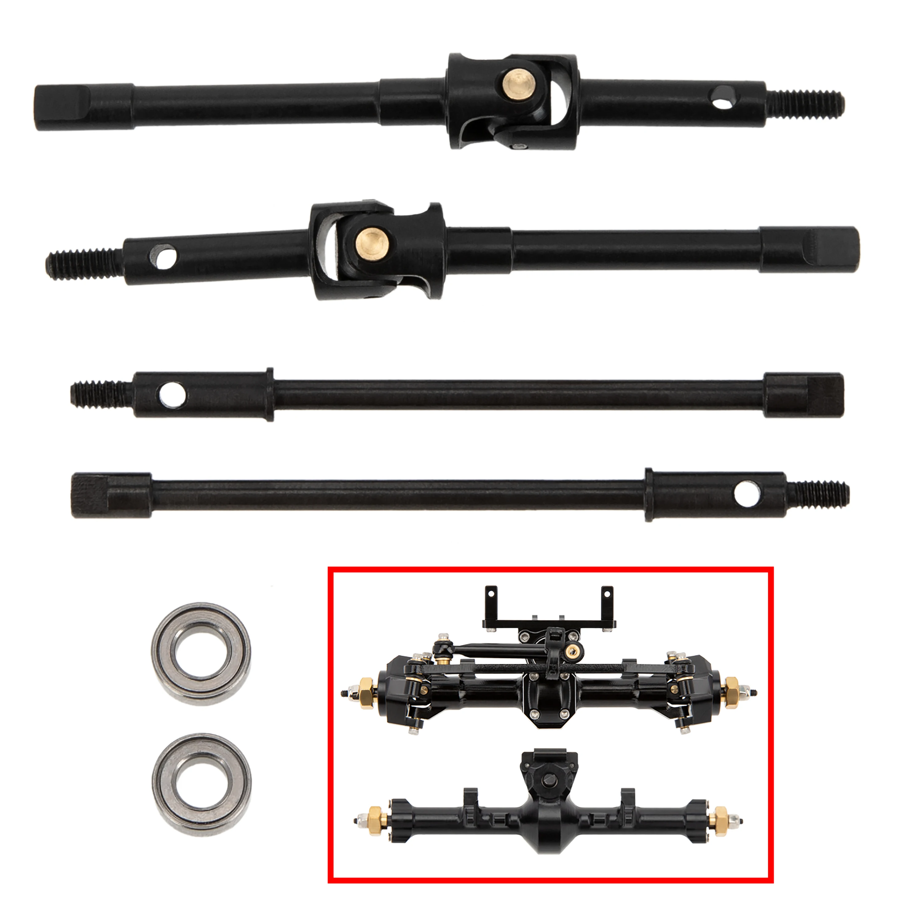 MEUS Racing Universal Joint Drive Shaft Cross Knot CVD Drive Kit for SCX24 Stock Axles C10 JEEP