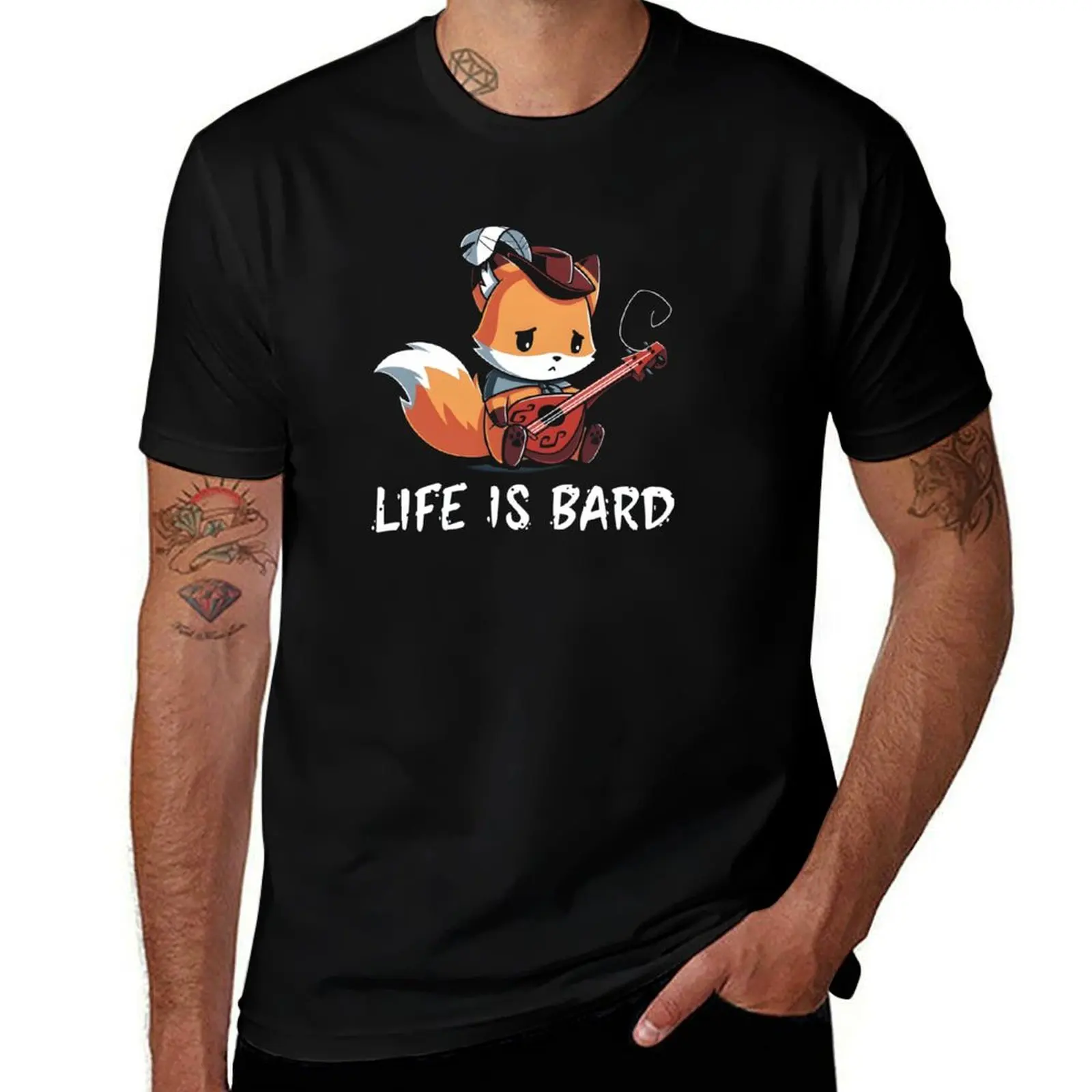 chibi fox life is bard T-Shirt Urban Style Casual Short Sleeve Top T-Shirt
