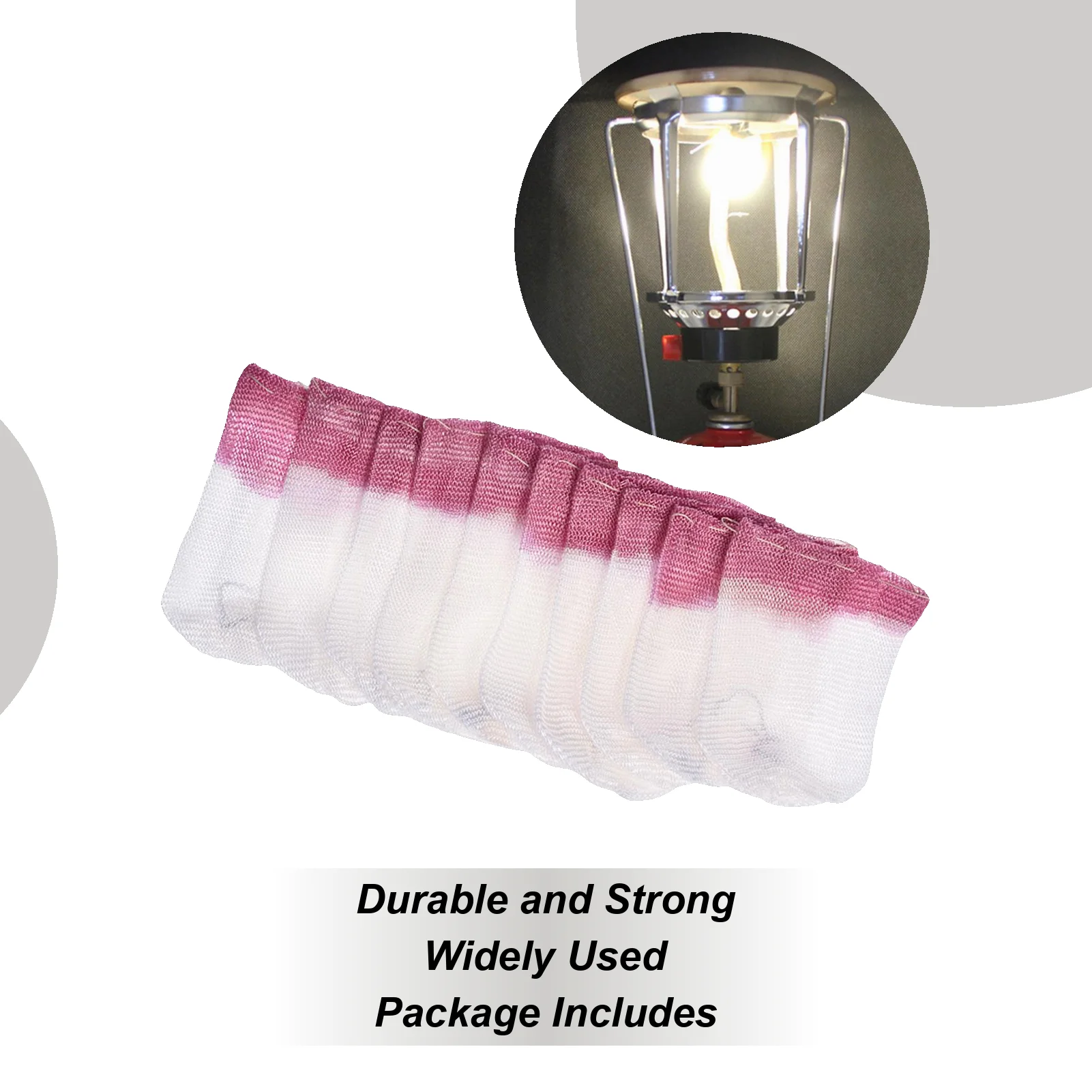 

10pcs Camping Gas Lantern Mantles Cover Dur-able Gauze Mesh Light Oil Gas Lamp Mantle Cover Safe Outdoor Tools Spare Accessories