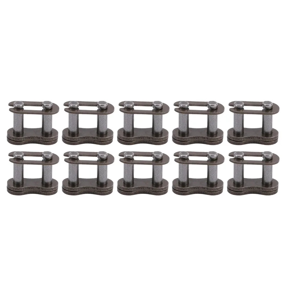 10Pcs Iron 25H Chain Master Link Split Easy Installation Chain Connecting Link Roller Chain Connecting Links Replacement Repair