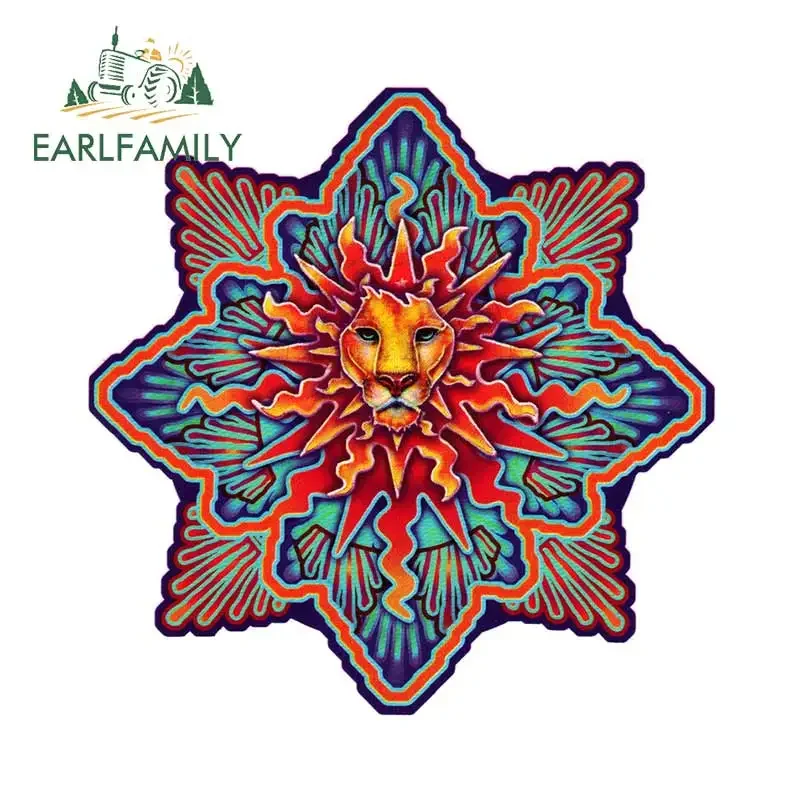 

EARLFAMILY 13см x 13см наклейка на окно с изображением солнечного льва, винтажная забавная уникальная наклейка для автомобиля, водонепроницаемая наклейка для декора автомобиля
