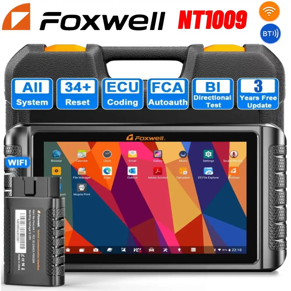 FOXWELL NT1009 OBD2 Automotive Scanner All System 35+ Reset Bi-Directional ECU Coding Active Test OBD2 Car Diagnostic Tools